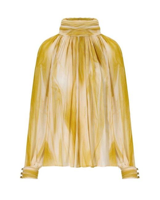 Elisabetta Franchi Yellow Butter Curry Blouse
