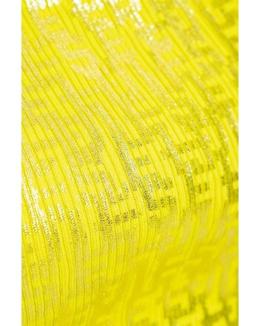 DIESEL Yellow M-egeo Monogram-print Cotton Tank Top