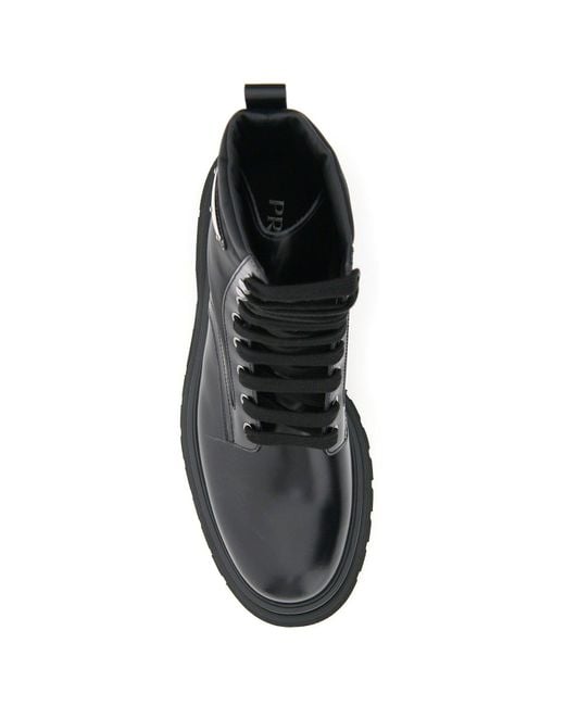 prada logo plaque boots