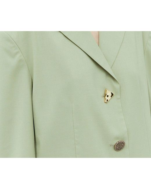 Rejina Pyo Green Enzo Single-breasted Tailored Blazer