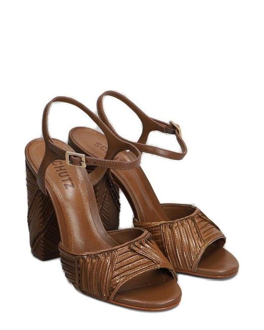 SCHUTZ SHOES Brown Lupita Slingback Sandals
