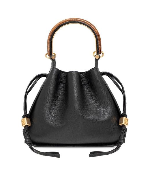 Tory Burch Miller Cinch Tote Bag in Black | Lyst