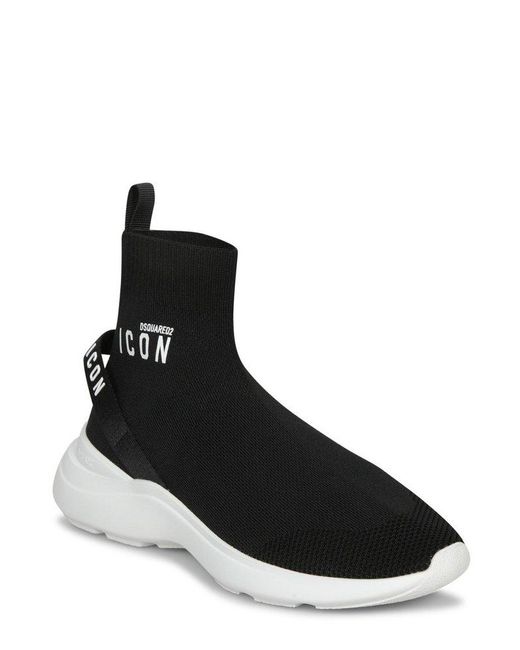 DSquared² Black Fly Sock-Style Knitted Sneakers for men