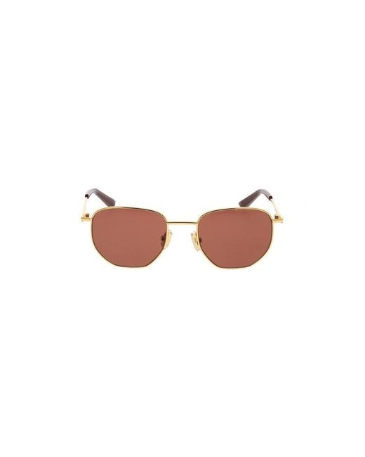 Bottega Veneta Black Round Frame Sunglasses for men