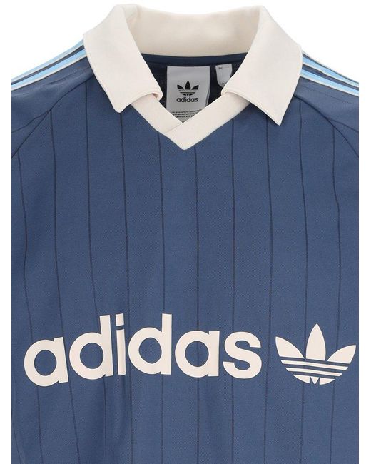 Adidas Originals Blue '3-stripes' Sports Polo Shirt for men