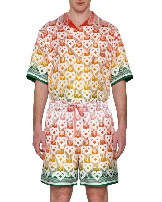 Casablancabrand Multicolor Gradient Heart Monogram Shorts for men