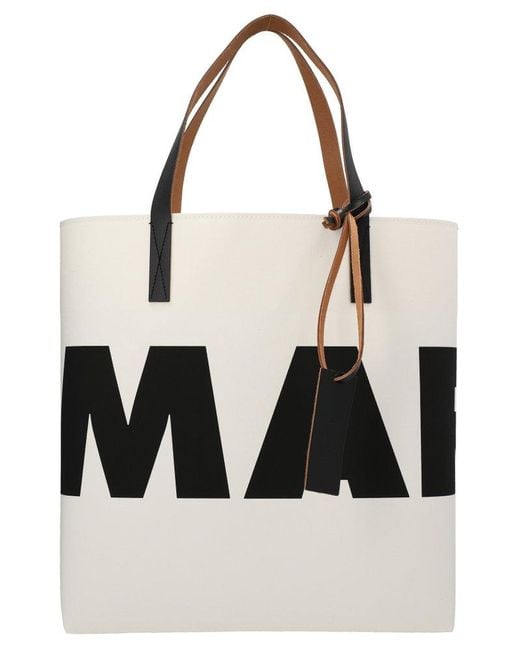 Marni Multicolor Logo Cellulose Shopping Bag