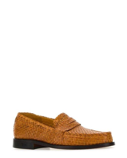Marni Brown Braided Slip-on Loafers for men