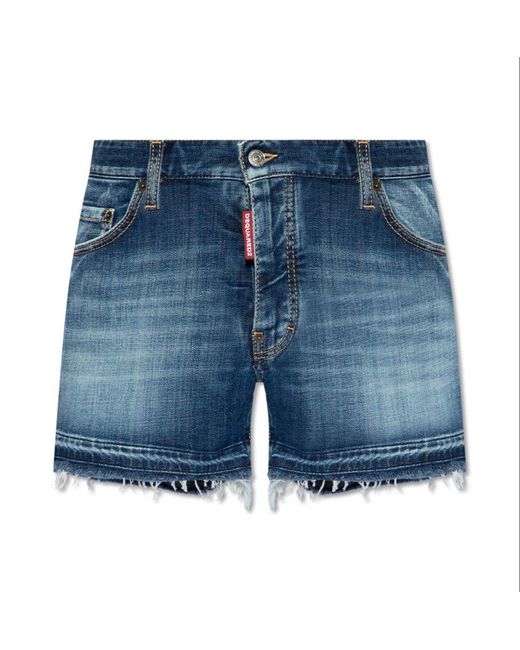 DSquared² Blue Rocco Mid-rise Denim Shorts for men