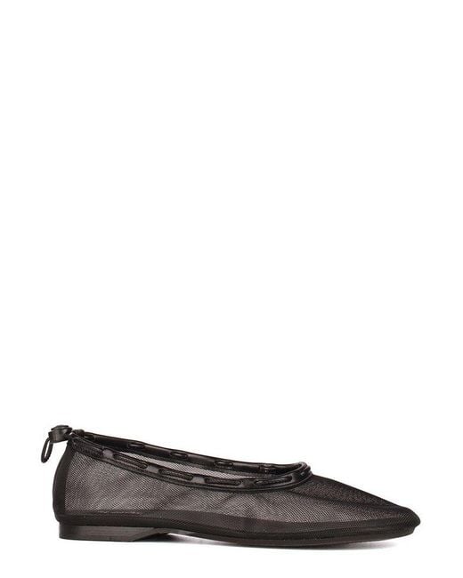 Alohas Black Gill Drawstring Ballerinas