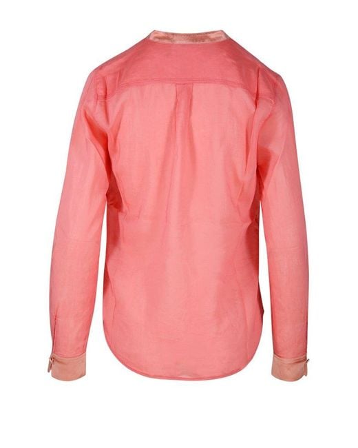 Forte Forte Pink Collarless Sleeved Blouse
