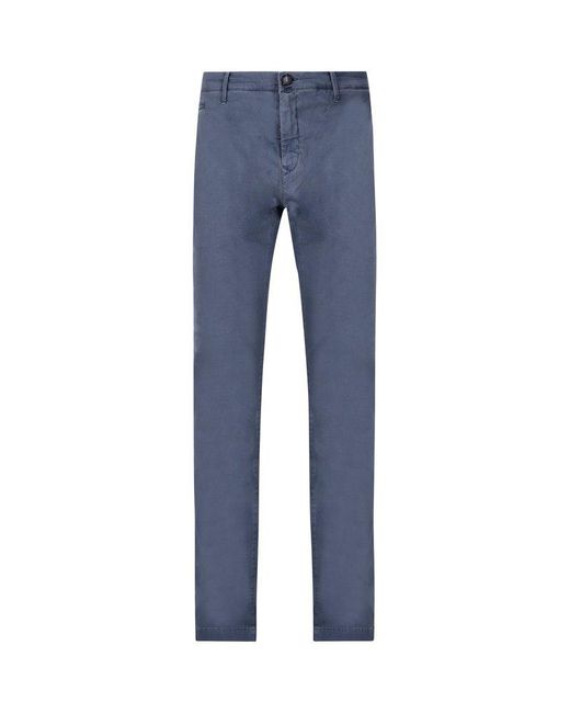 Jacob Cohen Blue Mid-rise Slim-cut Chino Trousers for men