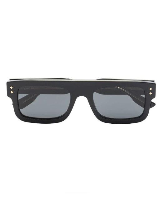Gucci Gray Rectangular Frame Sunglasses