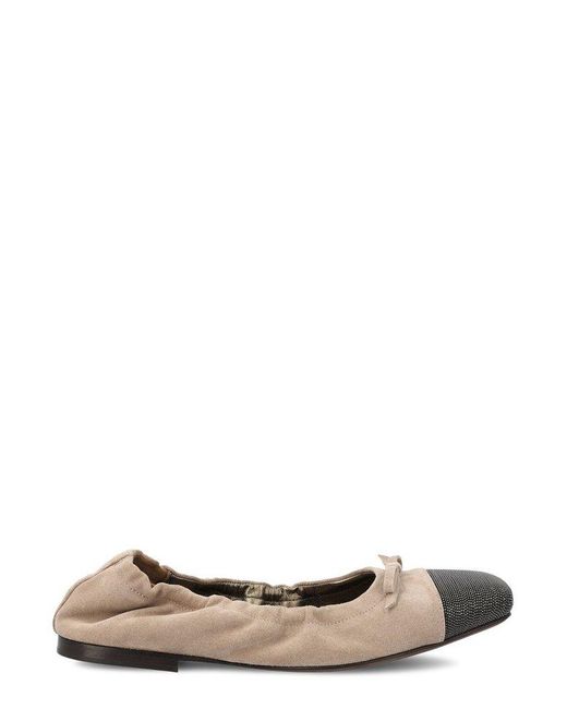 Brunello Cucinelli Multicolor Beaded Slip-on Ballerina Shoes