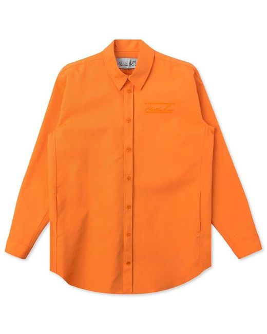 Martine Rose Orange Long-Sleeved Button-Up Shirt for men