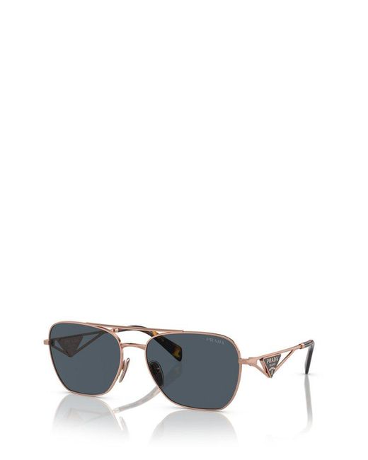 Prada Gray Pilot Frame Sunglasses
