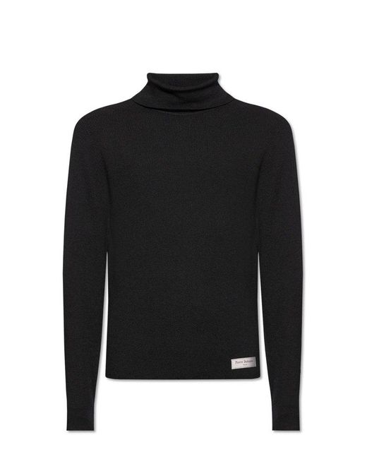 Balmain Black Turtleneck Knitted Top for men