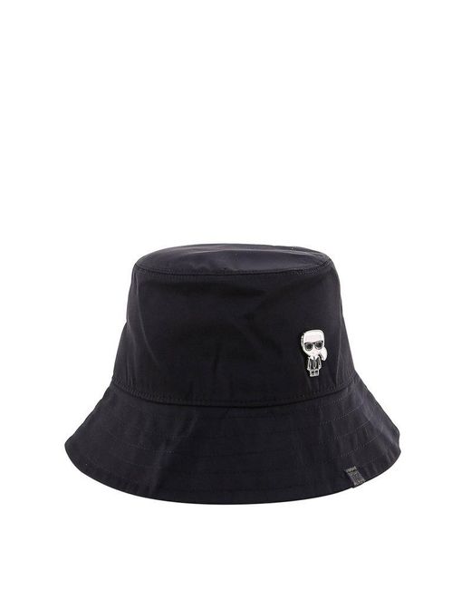 Karl Lagerfeld Cotton K/ikonik Bucket Hat in Black Womens Accessories Hats 