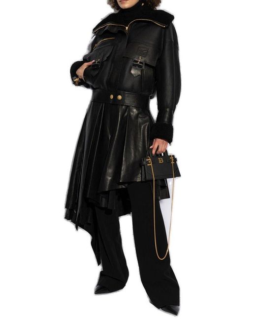 Balmain Black Zip-Up Long-Sleeved Jacket