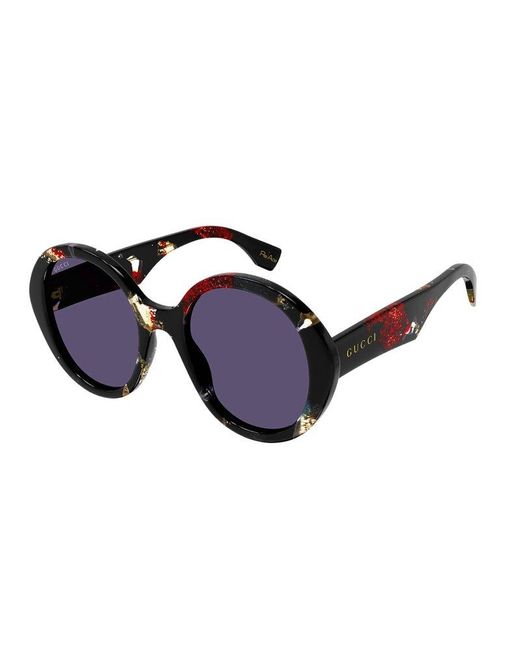 Gucci Blue Round Frame Sunglasses