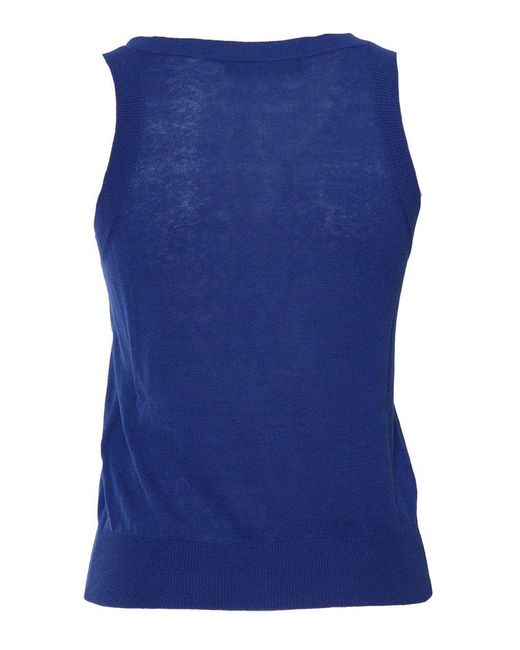 Weekend by Maxmara Blue V-Neck Knitted Twin Set
