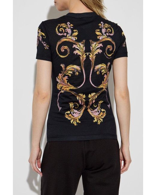 Versace Jeans Couture Black Barocco Pattern T-Shirt