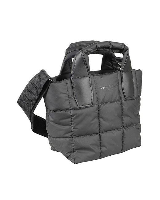 VEE COLLECTIVE Black Padded Mini Top Handle Bag