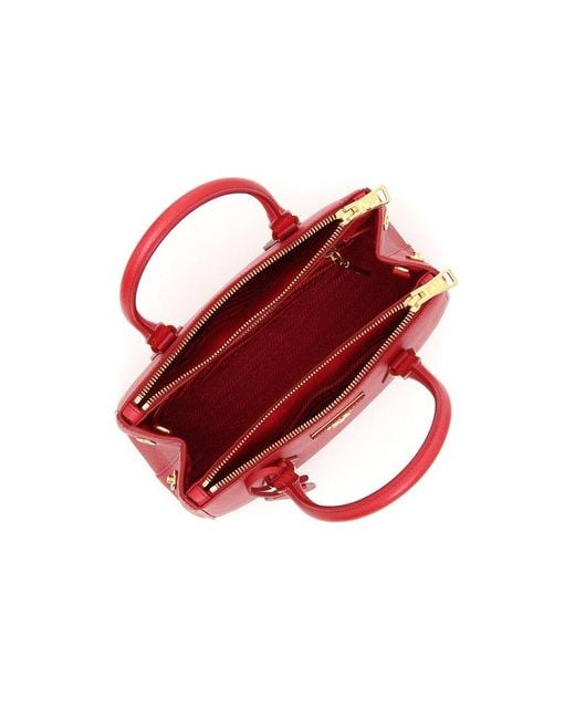 Prada Red Galleria Mini Tote Bag