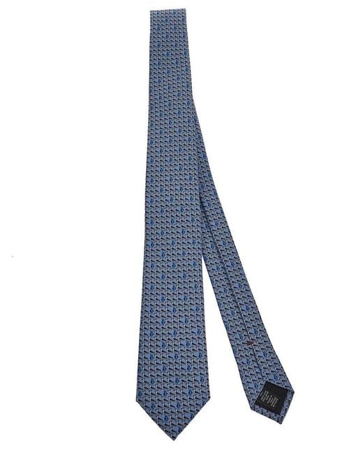 Zegna Blue Silk Tie for men