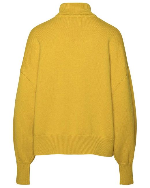 Isabel Marant Yellow Roll-neck Knitted Jumper
