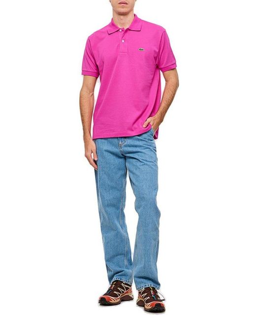 Lacoste Pink Original L.12.12 Piqué Short-Sleeved Polo Shirt for men