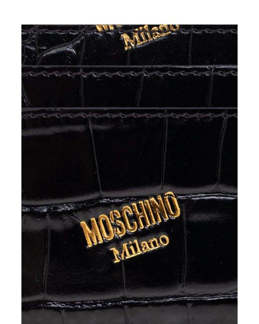 Moschino Black Embossed Card Holder for men