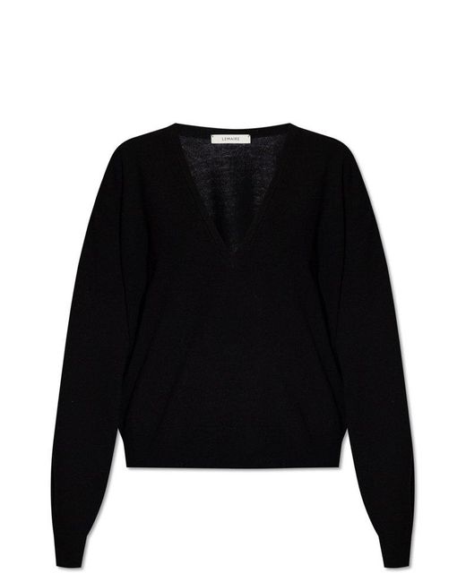 Lemaire Black V-neck Sweater,