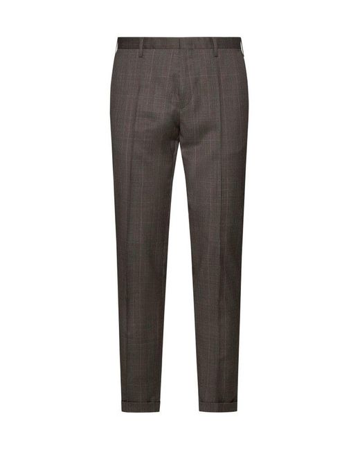 Paul Smith Gray Slim-fit Checked Trousers for men