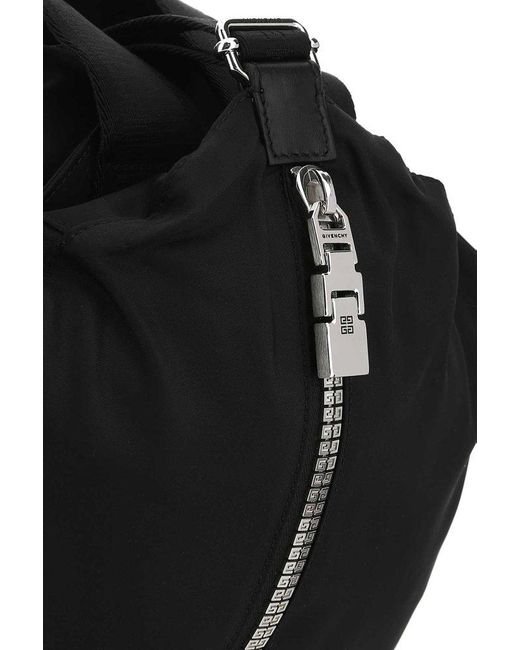 Givenchy Black Logo Printed Zipped Backpack for men