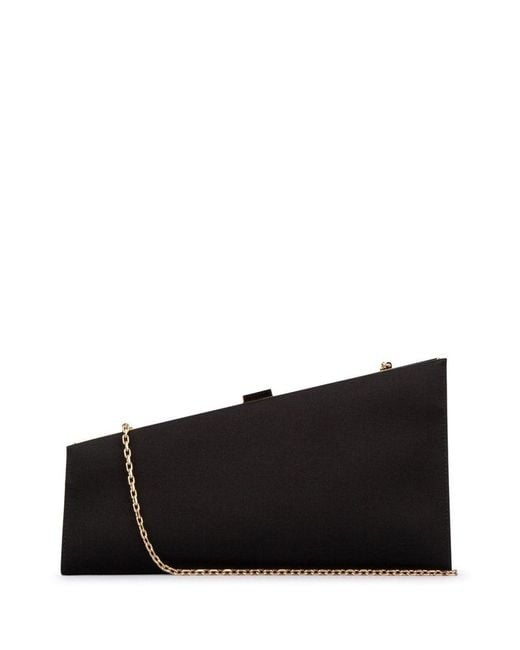 Roger Vivier Black Twinkle Asymmetrical Buckle Embellished Clutch Bag
