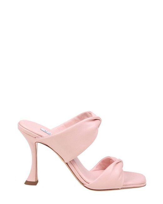 Aquazzura Pink Twist Slip-on Sandals