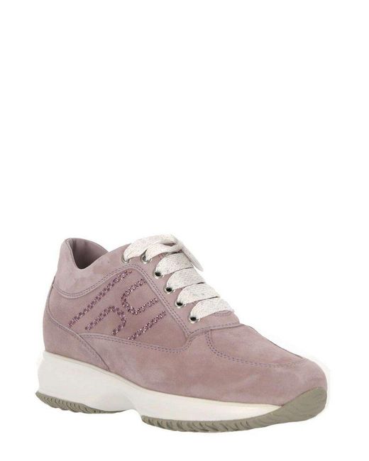 Hogan Pink Low-top Lace-up Sneakers