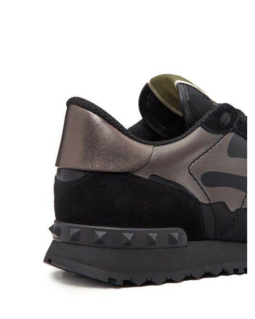 Valentino Suede Mesh Camouflage Rockrunner Trainers in Nero (Black) for Men  - Save 42% - Lyst