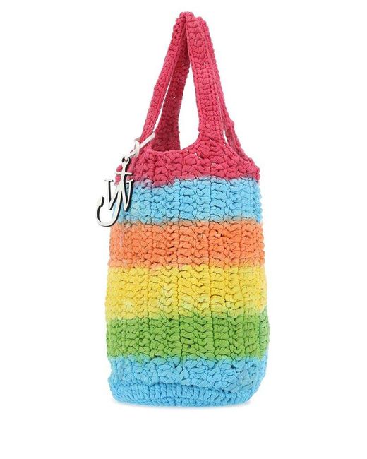 JW Anderson Cotton Rainbow Printed Knitted Tote Bag | Lyst Australia