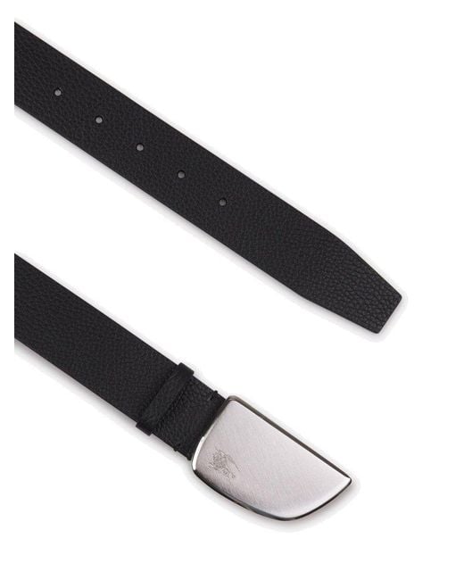 Burberry Black Shield Leather Belt for men