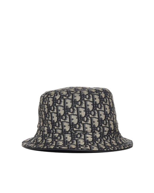 Dior Gray Oblique Bucket Hat for men