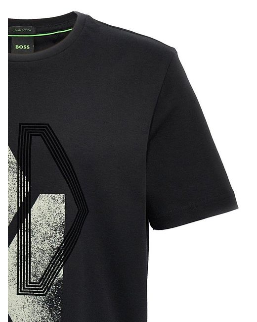 Boss Black Graphic Printed Crewneck T-Shirt for men