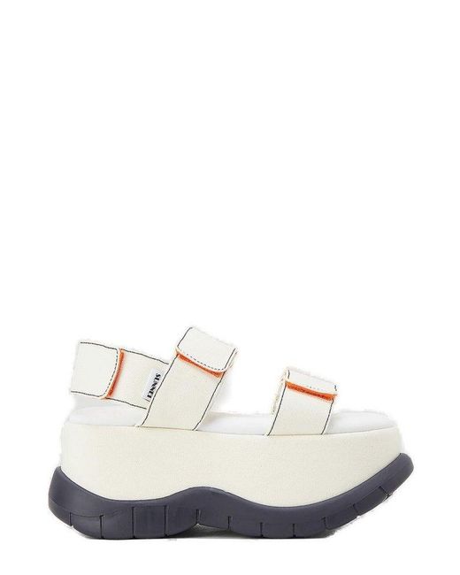 Sunnei White Open Toe Platform Sandals
