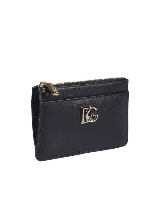 Dolce & Gabbana Black Logo Leather Card Holder