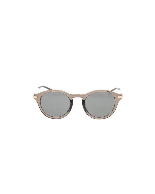 Gucci Black Low Nose Bridge Fit Round Sunglasses