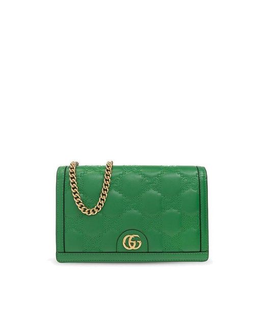 Gucci Green Leather Wallet On Chain