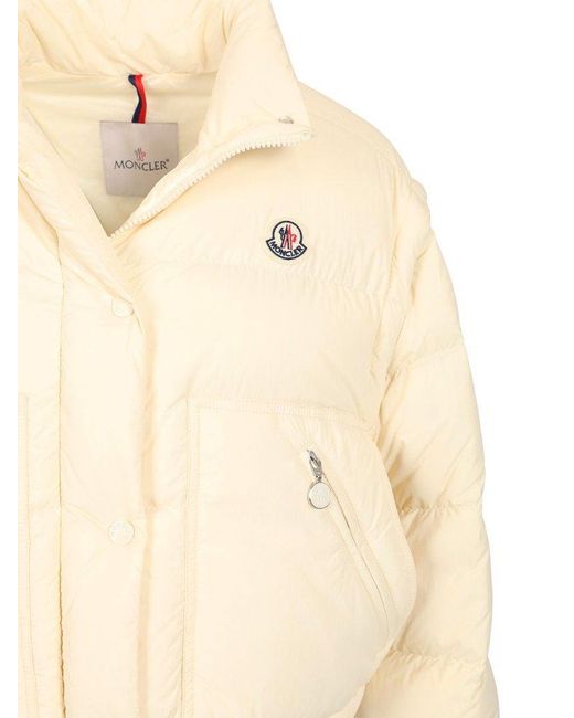 Moncler White Selle Logo Patch Puffer Jacket