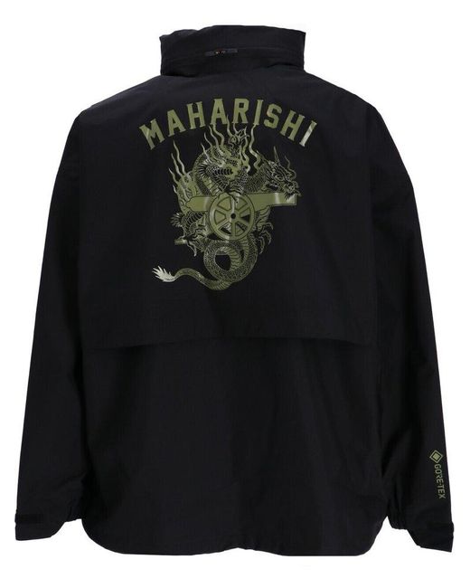 Adidas Originals Black X\x Maharishi Arsenal Logo Printed Zipped Jacket for men