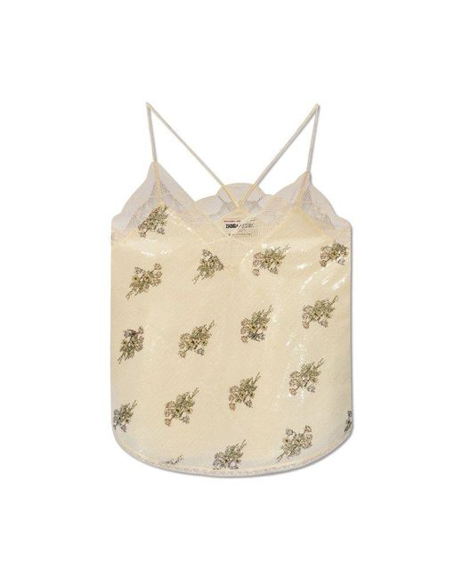 Zadig & Voltaire Natural 'christy' Sequinned Top,